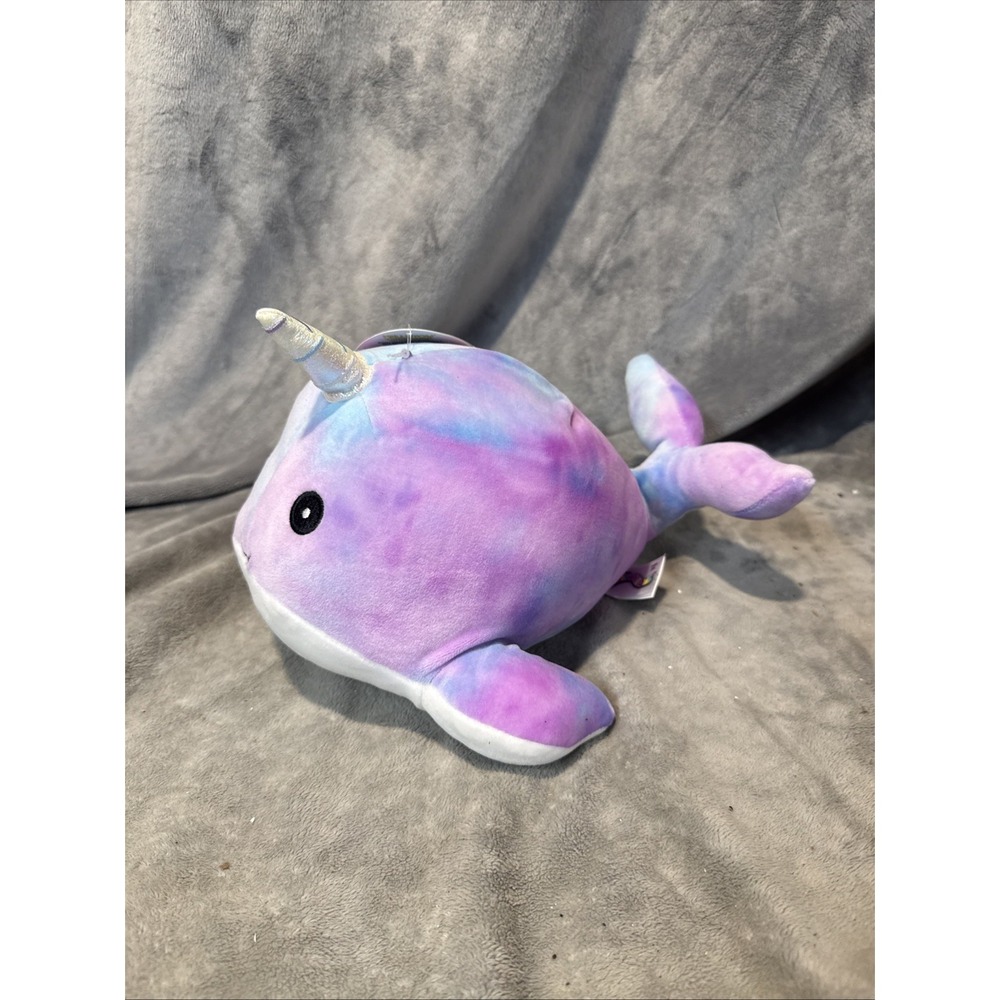 Squishmallows Narwhal Tie Dye 11.5 Inch Squishy Name "Hallie" Kellytoy